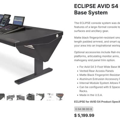 Avid S4 16 Channel Control Surface with Argosy Eclipse S4 Desk image 8