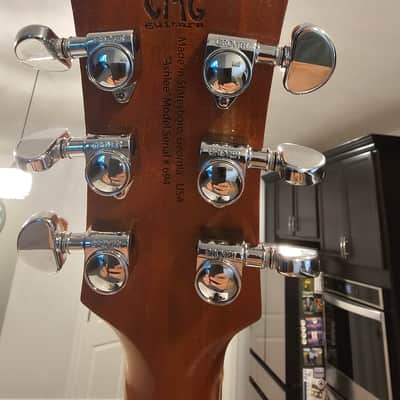 CMG (Chris Mitchell Guitars Ashlee Semi-Hollowbody 2019 - Statesboro Blue Nitrocellulose Lacquer over Flamed Maple carved top image 6