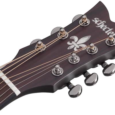 Schecter Orleans Stage-7 Acoustic Electric Guitar - Satin See Thru Black (3709) image 8