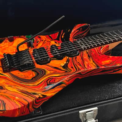 IBANEZ RG 470 Orange Tiger Custom Swirl-Year 1993-Lefthand - one off!! image 7