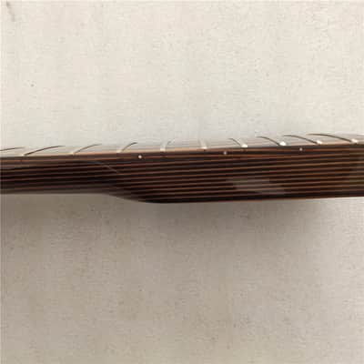 5 String Zebra Wood Bass Guitar Neck,20-Fret image 7