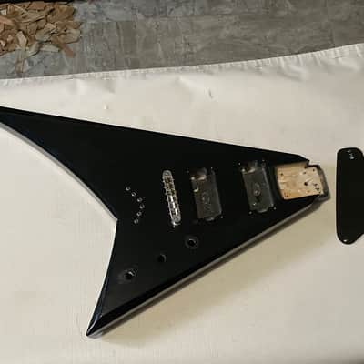 2000's India Jackson JS30T RR Rhoads V Black Hardtail Guitar Body