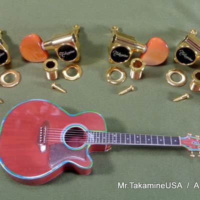 Takamine Pro Series Tuner / Set of 6 / Gold w/Amber Button / OEM Part - TPK0541 image 15