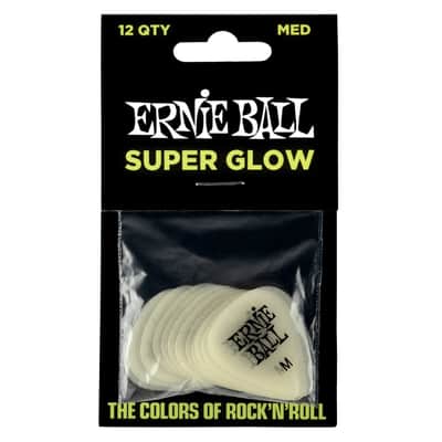 Ernie Ball Cellulose Guitar Picks - Medium Super Glow - 12 Pack image 2