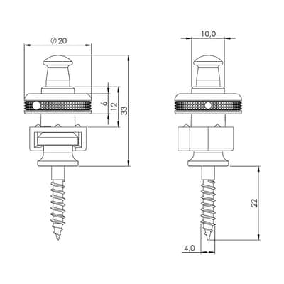 Schaller S-Locks Strap Locks Set of 2 (Gold) image 3