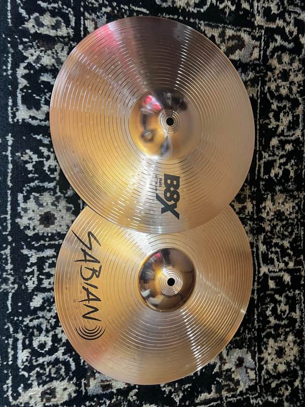 Mint Sabian 14" B8X Hi-Hat Cymbals (Pair) - Brilliant image 1