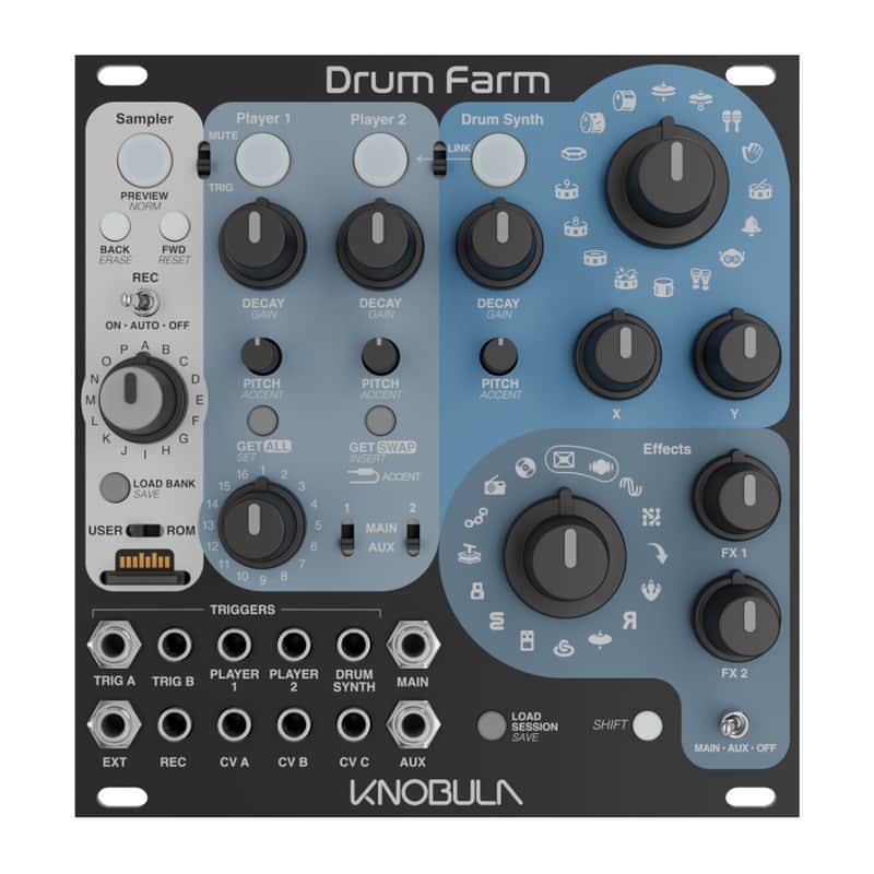 Knobula Drum Farm Multi-Voice Drum Eurorack Module image 1