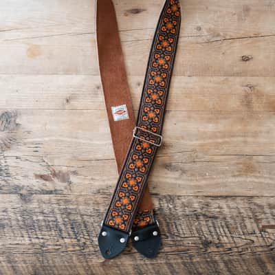 Vintage Brown & Orange 60s/70s Hippie Guitar Strap / Handmade in the UK / Case Candy image 2