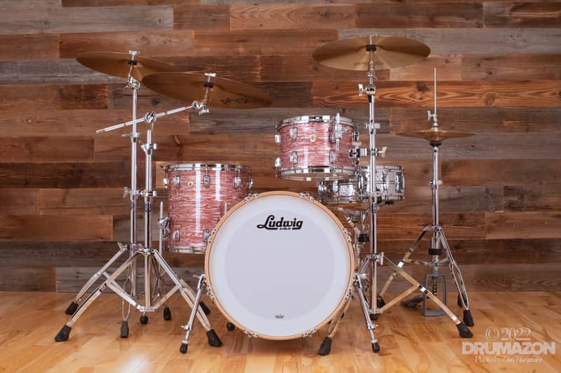 LUDWIG CLASSIC MAPLE 3 PIECE FAB DRUM KIT, VINTAGE PINK OYSTER image 1