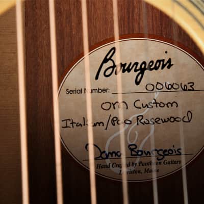 Bourgeois OM Custom Italian Spruce/Pao Rosewood 2012 image 10