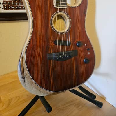 Fender Limited Edition Acoustasonic Electric Guitar Natural Cocobolo 2020 - Natural Cocobolo Wood image 2