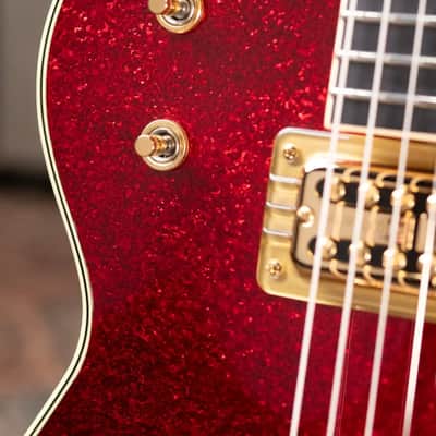 Gretsch G6129TG-59VS Limited Edition Sparkle Jet with String-Thru Bigsby - Red Sparkle with Hardshell Case image 10