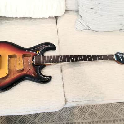 Silvertone 1490 Bass Guitar Body 1970 Sunburst Made in Japan image 12