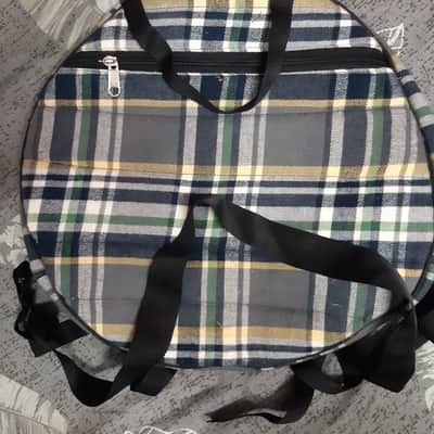 14" inch. VELVET Fabric Handmade Shaman Shamanic wooden frame drum Bag + front One Pocket , Avl. in (4) Four types Hanging belts image 3