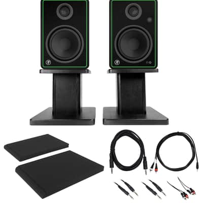 Pair Mackie CR5-XBT 5" Powered Studio Monitors w/ Bluetooth+Desk Stands+Cables image 1