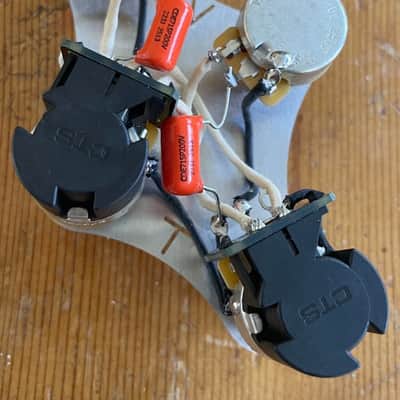 Gibson Les Paul / Telecaster Deluxe Wiring Harness – CTS 500K Push/Pull – Orange Drop Caps image 5