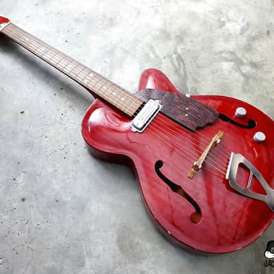 RARE Julio Giulietti  Model A2 Italian Semi-Hollow Jazzbox Electric Guitar w/ OHSC! (1962, Cherry) image 10