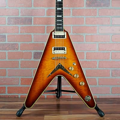 Dean V 79 Select Flame Top Vintage Sunburst With Matching Headstock Made in Korea 1999 With Case image 3