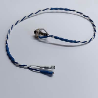 Wiring Harness for Single Cab / 2x12 / 2x10 with "Parallel" Connection, Vintage Style Speaker Cable, Switchcraft 1/4” Input Jack, .205” Spade Terminal (bare ends available) 18AWG Blue/White, 24/30/36 inches (2/2.5/3 ft) or any other custom length image 3
