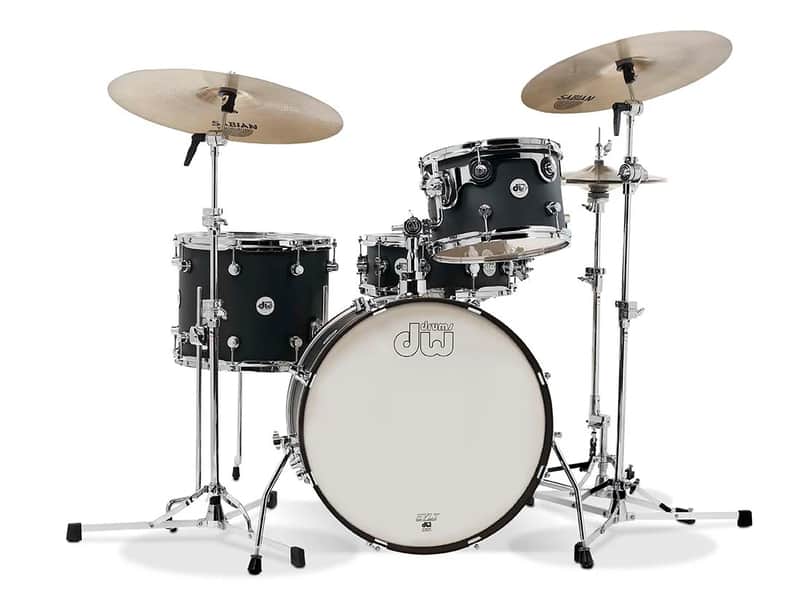 DW Design Frequent Flyer Drum Kit 20-12-14+14in - Black Satin image 1