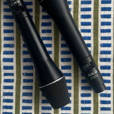 *serviced pair* 1970 AKG D-222 "Sound Rocket" Two-Way Dynamic Microphones D222 image 2
