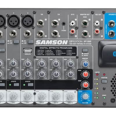 Samson Expedition XP1000 Portable PA. 2 x 10" 1000 watts 10-ch mixer Bluetooth USB wireless image 3