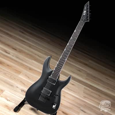 ESP LTD MH-1000 Baritone EMG Guitar – Black Satin image 1