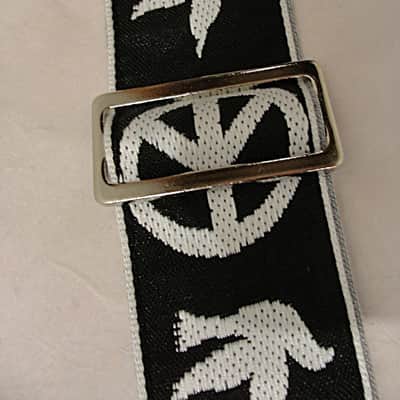 D'andrea Ace Reissue ACE6 Peace Jacquard Weave 2" wide Guitar Strap 2016 Black / White image 4