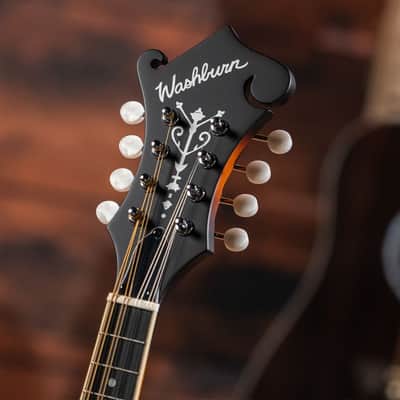 Washburn M3SEBRK Americana Series Solid Spruce Top Maple Neck F-Style 8-String Acoustic-Electric Mandolin w/Padded Gig Bag image 4