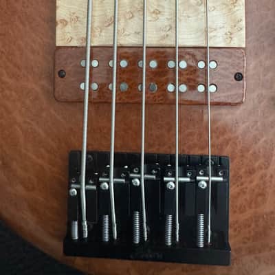 Fodera Imperial Elite 5 – Redwood Burl Top / Walnut Body – Excellent Condition (Home Studio Only) image 7