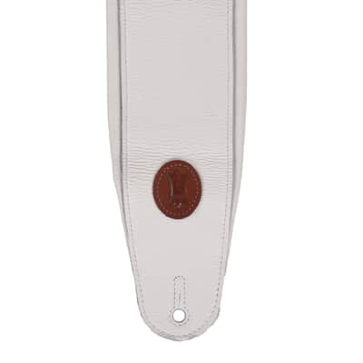 Levy's Signature Legacy Series 4 1/2" Wide Garment Leather Bass Strap White image 2