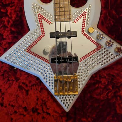 Washburn Bootsy Collins Space Bass 2002 - White with Swarovski Crystals image 2