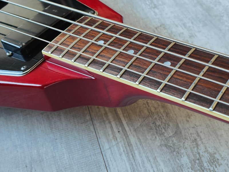 1988 Greco Japan FVB-75 Flying V Bass (Cherry Red) | Reverb España