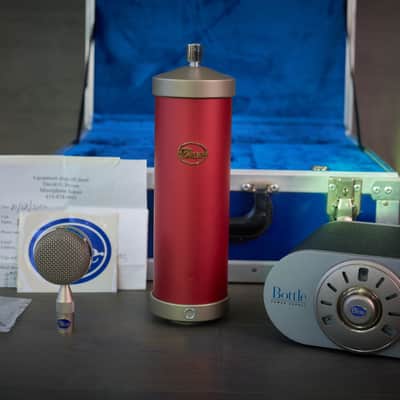 Rare Vintage Blue Bottle Tube Condenser Microphone (Serviced) Red Vocal Edition image 1