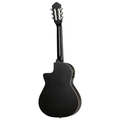 Ortega RCE125SBK-3/4 Family Series Spruce Top Thinline Body Cutaway 3/4 Size Nylon 6-String Classical Acoustic-Electric Guitar w/Gig Bag image 3