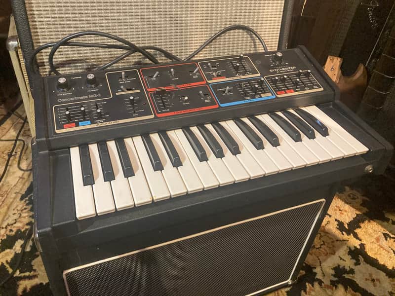 Realistic by Moog MG-1 Concertmate Analog Synthesizer 1980s - Black image 1