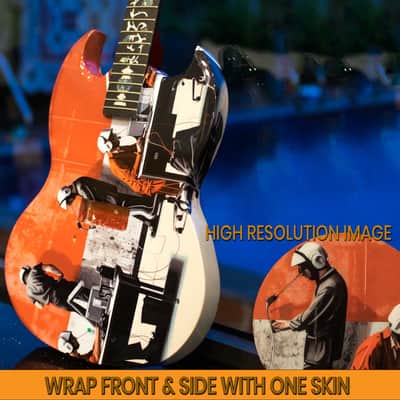 Black Hole Theme Custom Guitar Skin Wrap 50x60 cm. | Laminated Vinyl Sticker Decal Guitar Design for any Electric or Acoustic Guitar image 7
