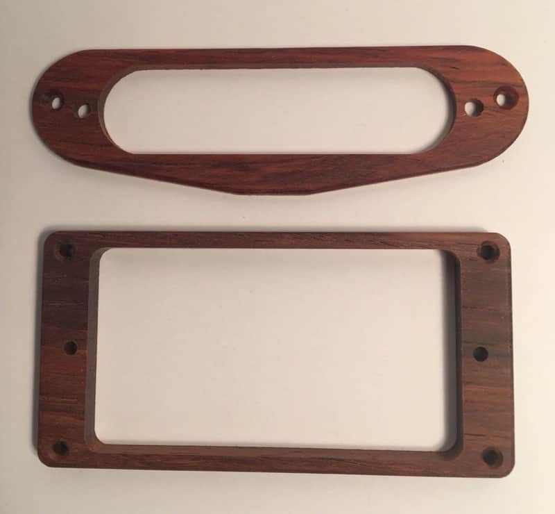 Guilford Genuine Cocobolo Flat H/S Humbucker Strat Pickup Ring Set - USA image 1