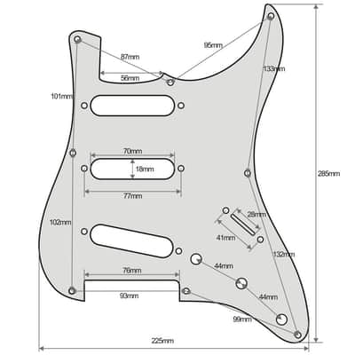Stratocaster Guitar Pickguard + Back Plate Set 3 Ply Cream 8 Hole SSS with Screws image 2