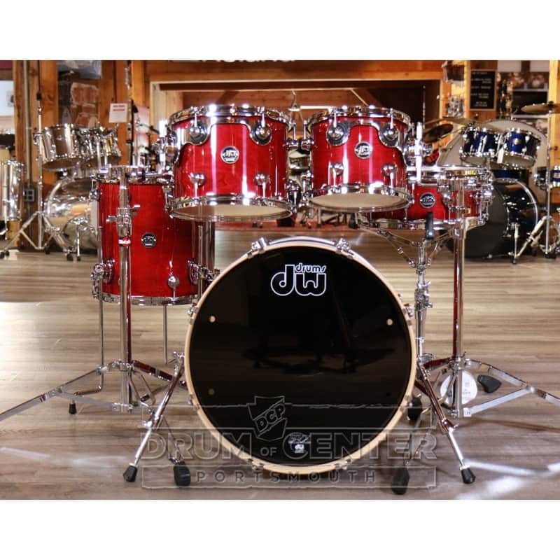 DW Performance 5pc Drum Set 20/10/12/14/14 Cherry Stain image 1