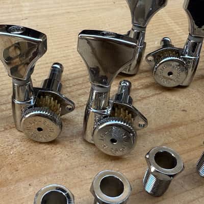 Immagine Hipshot 3+3 GripLock Open-Gear Locking Guitar Machines 3x3 Tuners w/ UMP - Chrome - 7