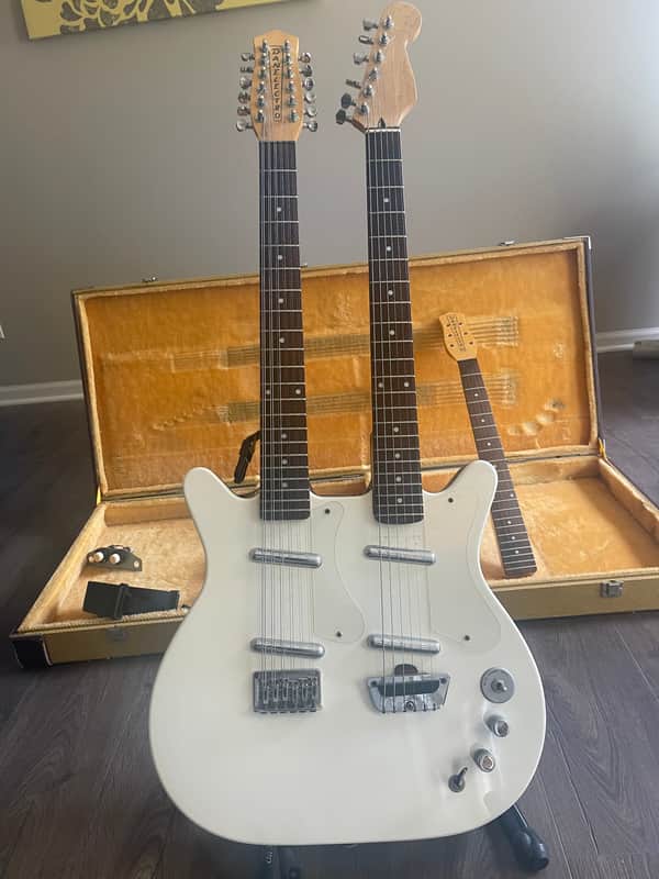 Danelectro Doubleneck 12-String and 6-String 1998 - 2004 - White Pearl image 1