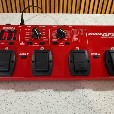 Zoom GFX-1 Guitar Effects Processor w/ Power Supply – Multi FX Floor Pedal – Red image 1