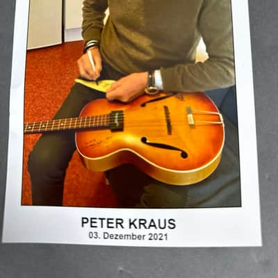 Framus Peter Kraus 5/140 Solist 1959 signed Autogram goldsparkleburst 4 string image 13