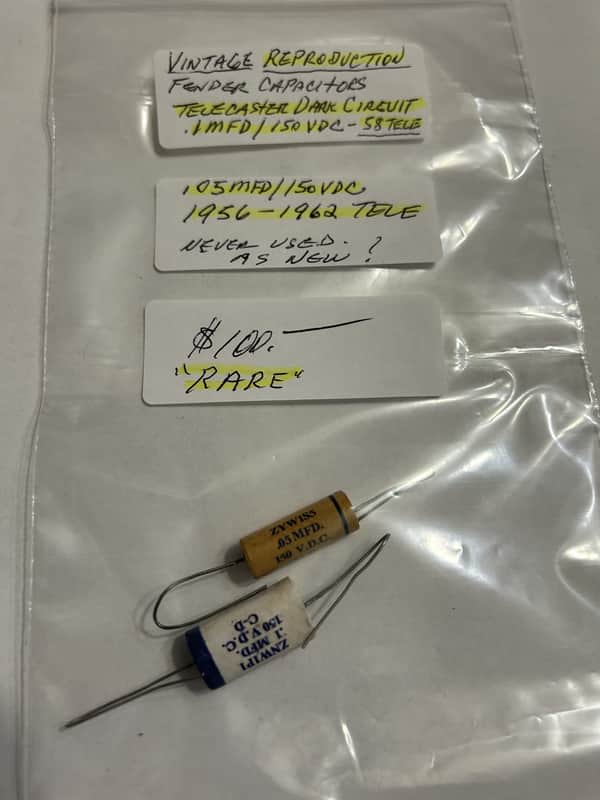 Vintage Reproduction Fender Capacitors Telecaster Dark circut image 1