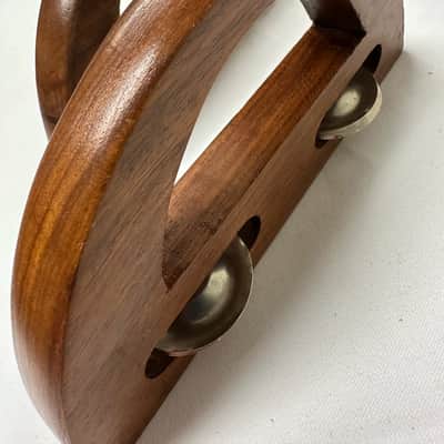 Hand Jingles-Crescent Shape, Pair, Rosewood & Chrome, 6.5" - NEW image 4