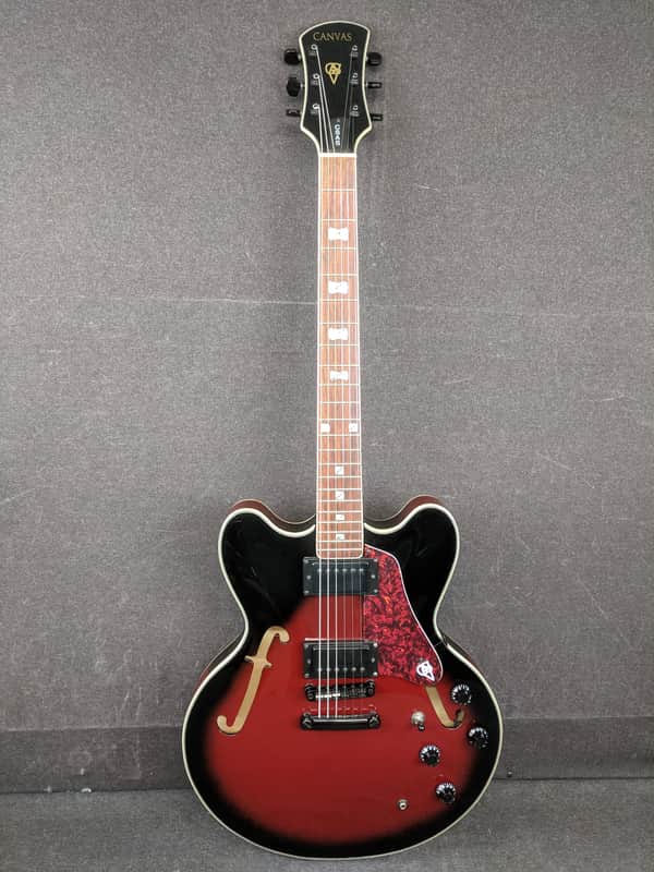 Canvas CSAS Semi-Hollow Electric Guitar Sunburst Finish Bild 1