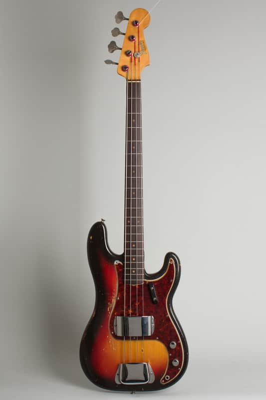 Fender Precision Bass Solid Body Electric Bass Guitar (1964), ser. #L38032, original black tolex hard shell case. image 1