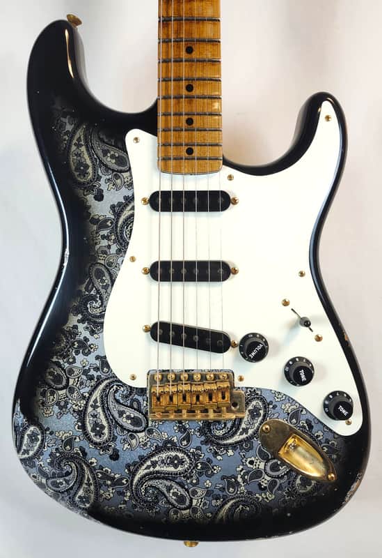 Fender Custom Shop 1957 Stratocaster, Time Machine Series, Heavy Relic, Gold Hardware, Black Paisley, w/HSC image 1
