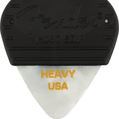 Fender MOJO GRIP Guitar Picks, Celluloid, HEAVY, 3-Pack, WHITE MOTO image 2